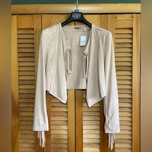 NWT Blush Suede Crop Jacket